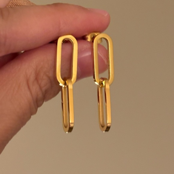 Cords Club Jewelry - Gold-Plated Link Stud Earrings